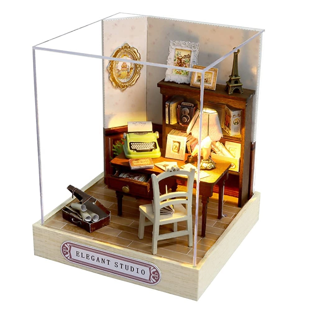 Miniature Wooden Dollhouse Furniture Kit - Creative Room 1:24
