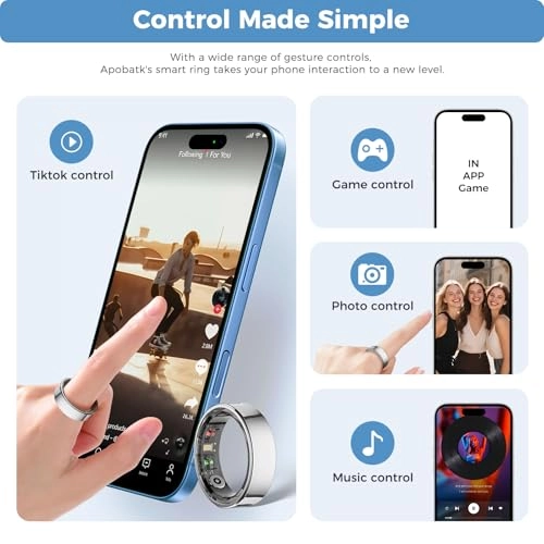 Smart Ring - Size 13 Silver Heart Rate Sleep Tracker