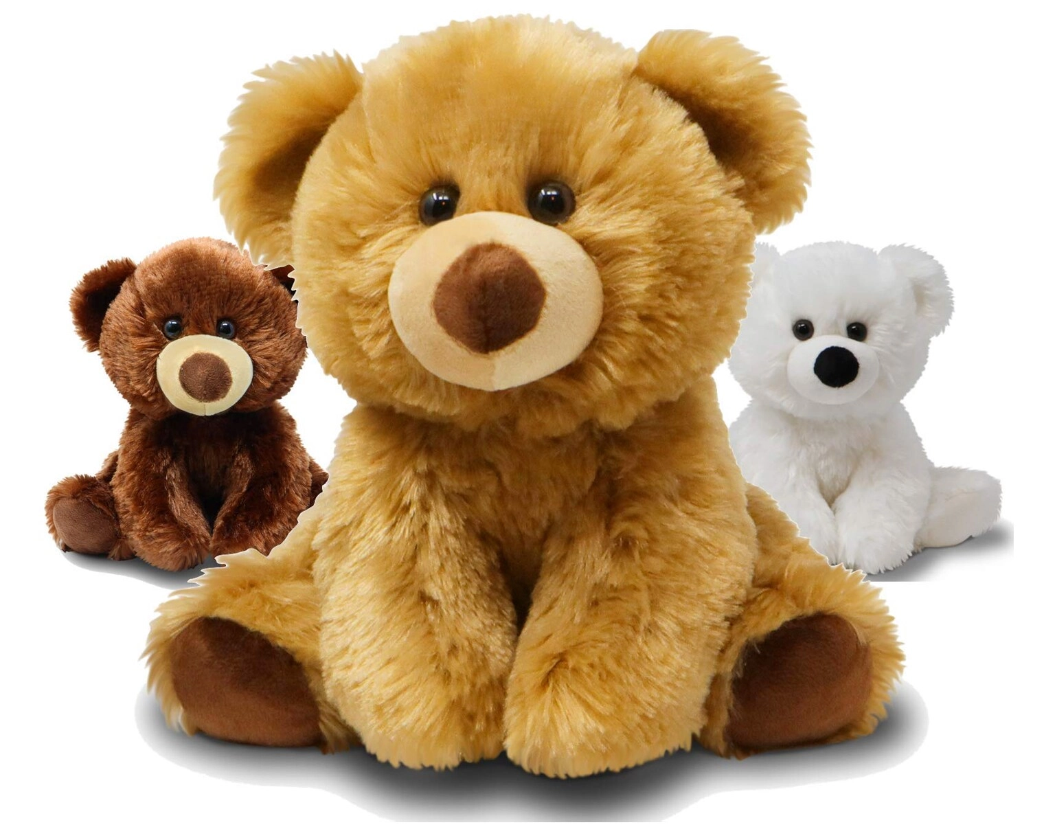 MZA STORES Teddy Bear - 3Pack 3 Colors Brown Golden White