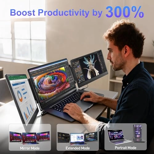 Laptop Screen Extender S3 - 14" FHD 1080P Triple Monitor