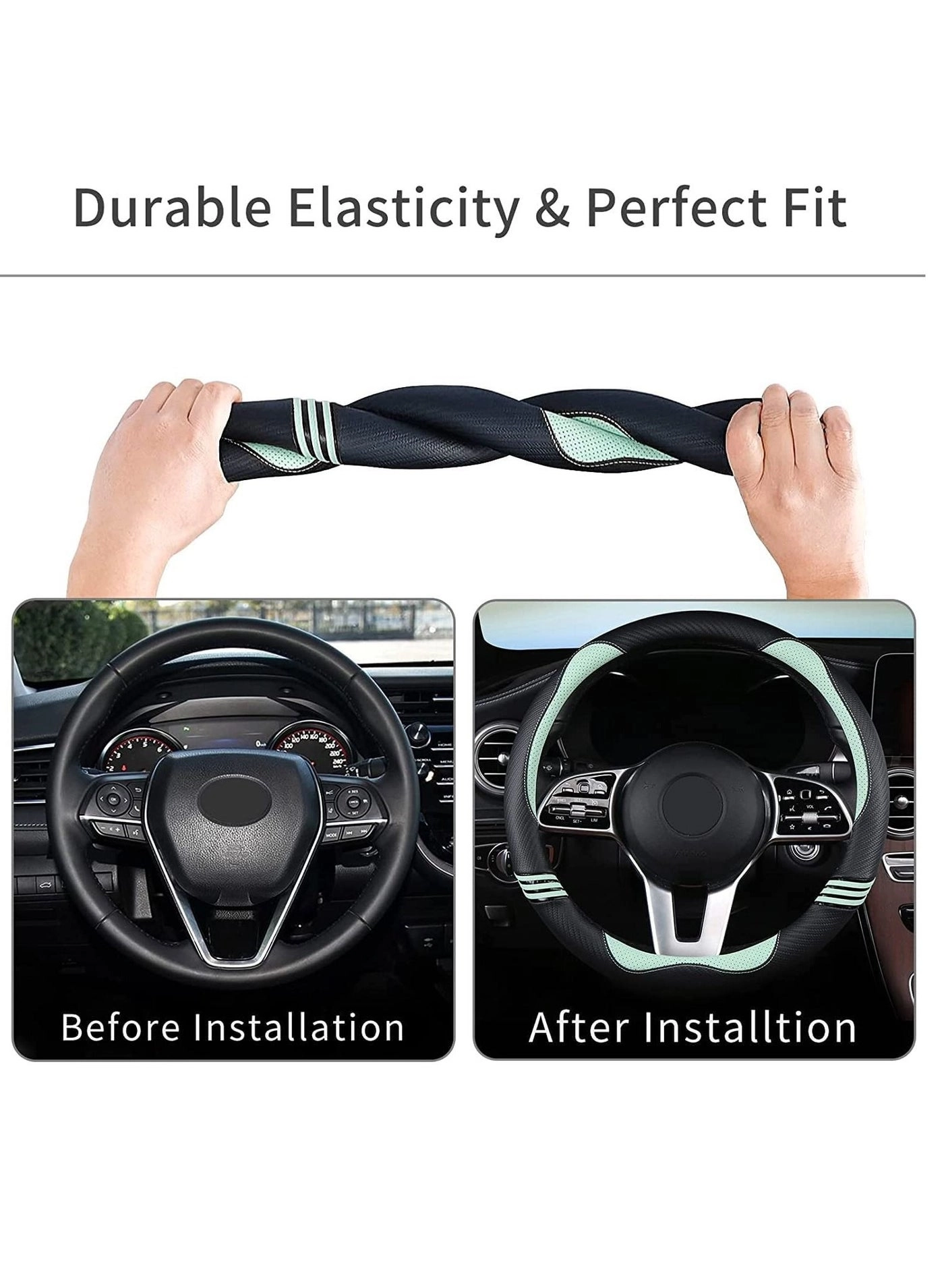 Steering Wheel Cover - Universal Fit 14.5 15 inches Fruit Green