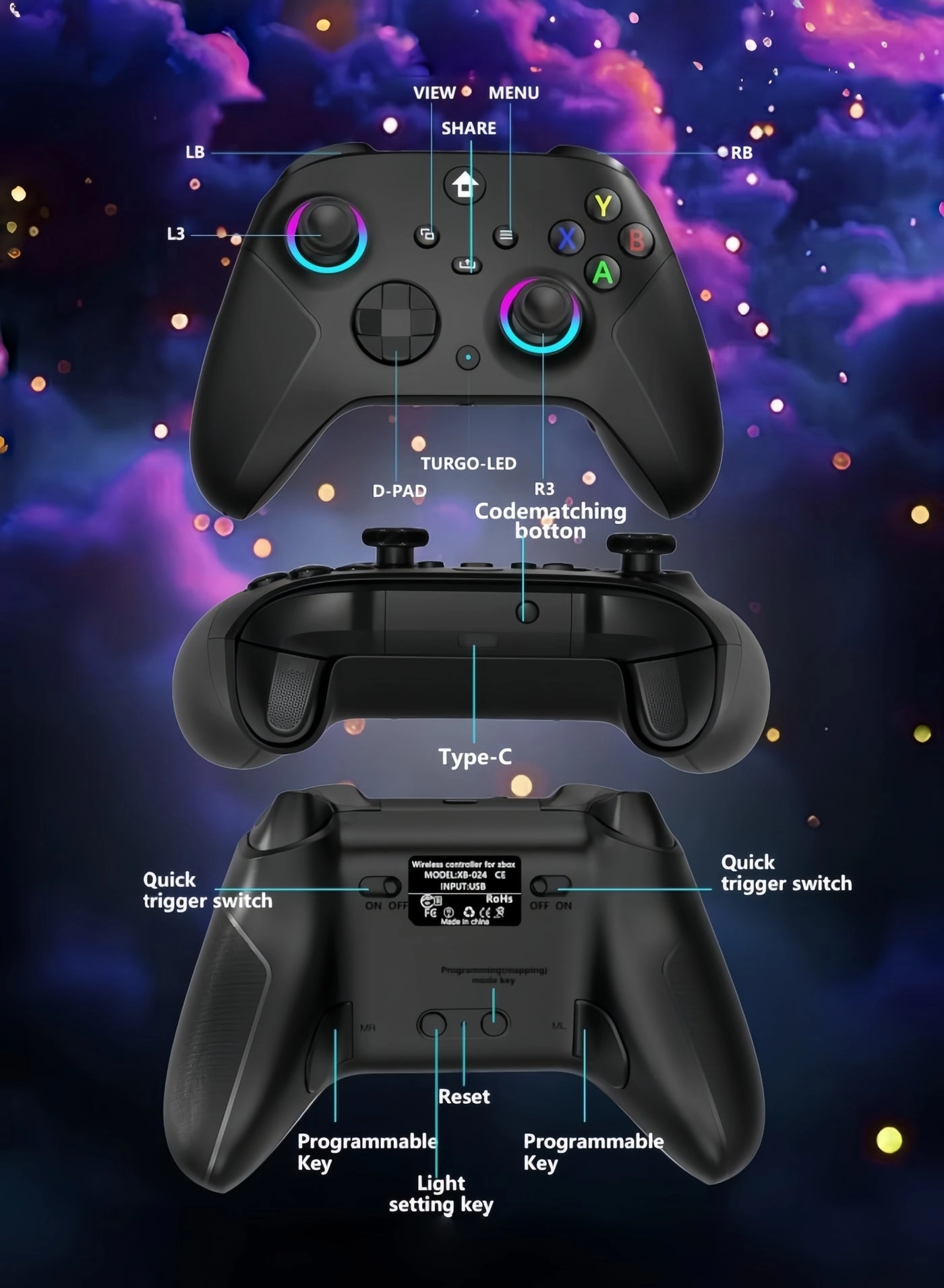 Wireless Xbox Controller - black Xbox Series X/S Xbox One PC