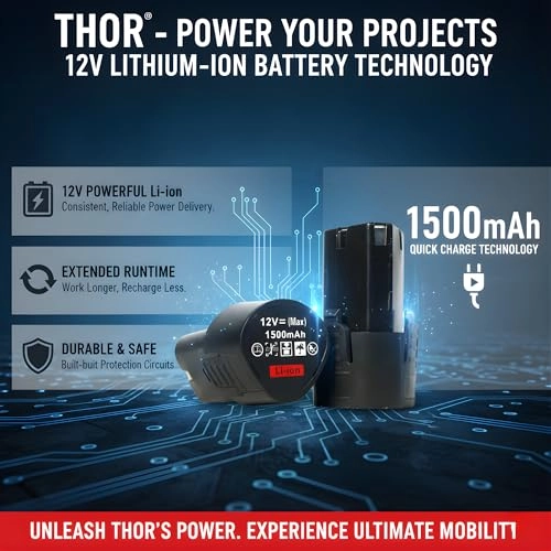 12V Cordless Drill Kit - 1500 Milliamp Hours