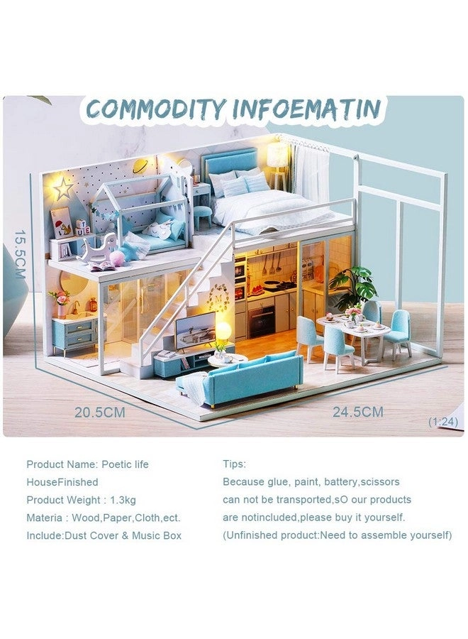 DIY Dollhouse Miniature Kit - 3D Wooden with Furniture
