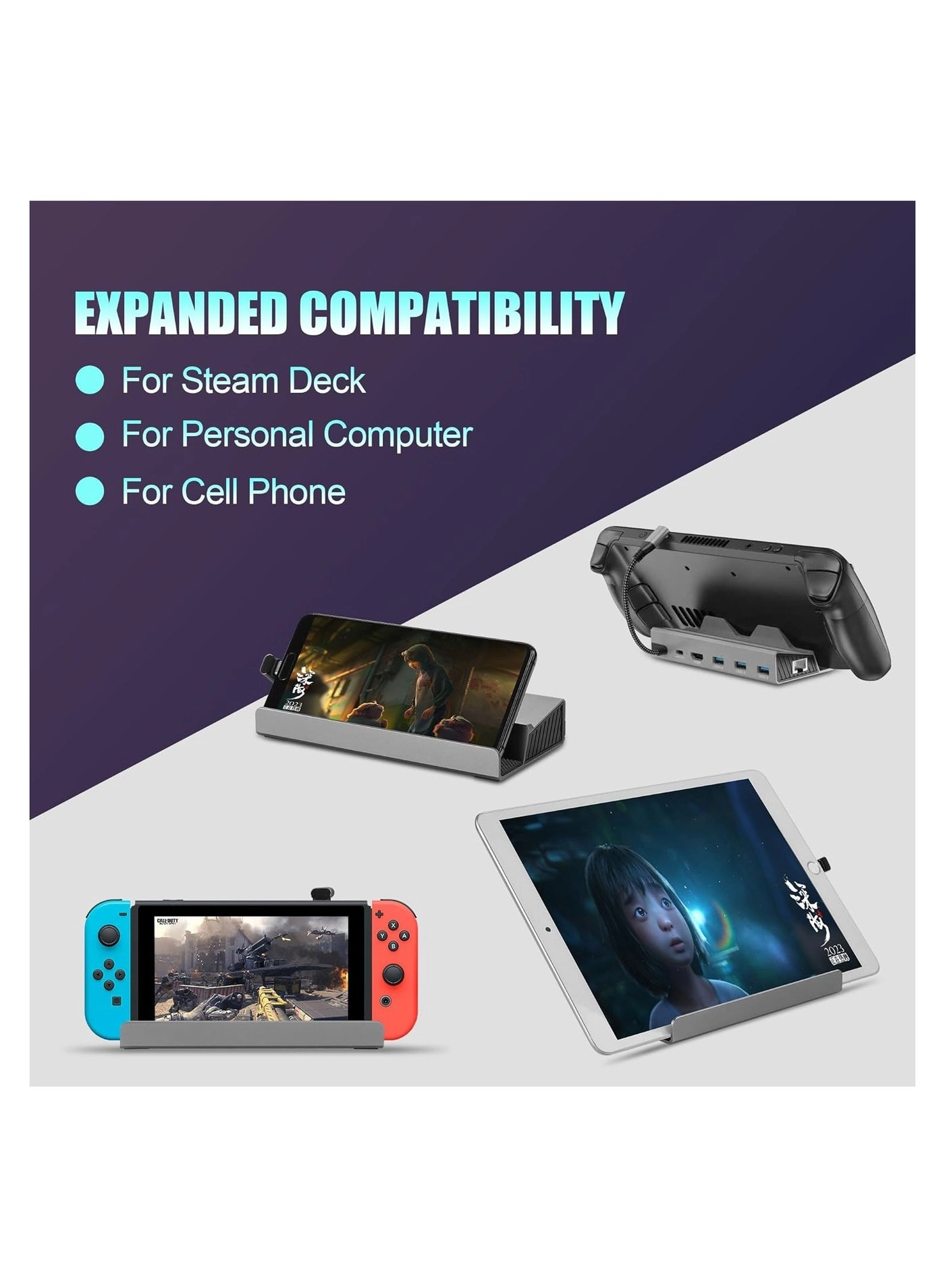 Docking Station for Steam Deck - 5-in-1 4K@60Hz 100W