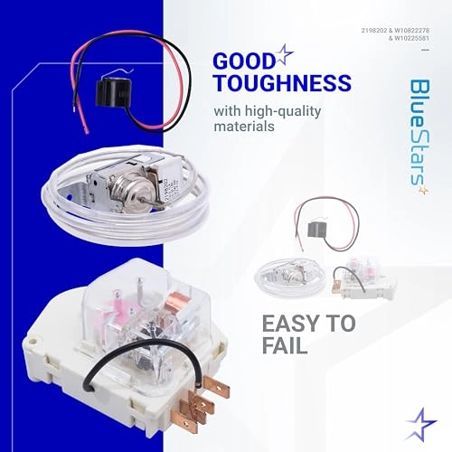 2198202 - Refrigerator Cold Control Thermostat + W10822278 - Refrigerator Defrost Timer + W10225581 - Refrigerator Bimetal Defrost Thermostat