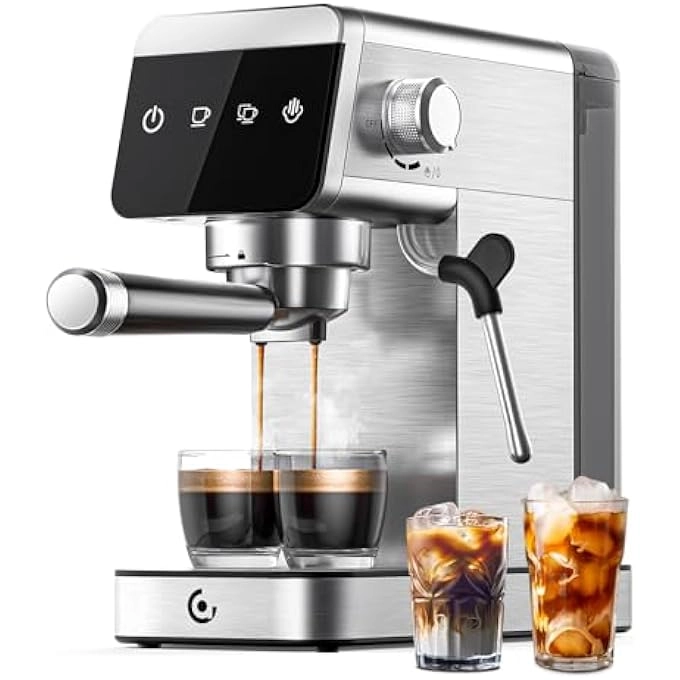 20 Bar Espresso Machine LCD Panel & Milk 1.3L
