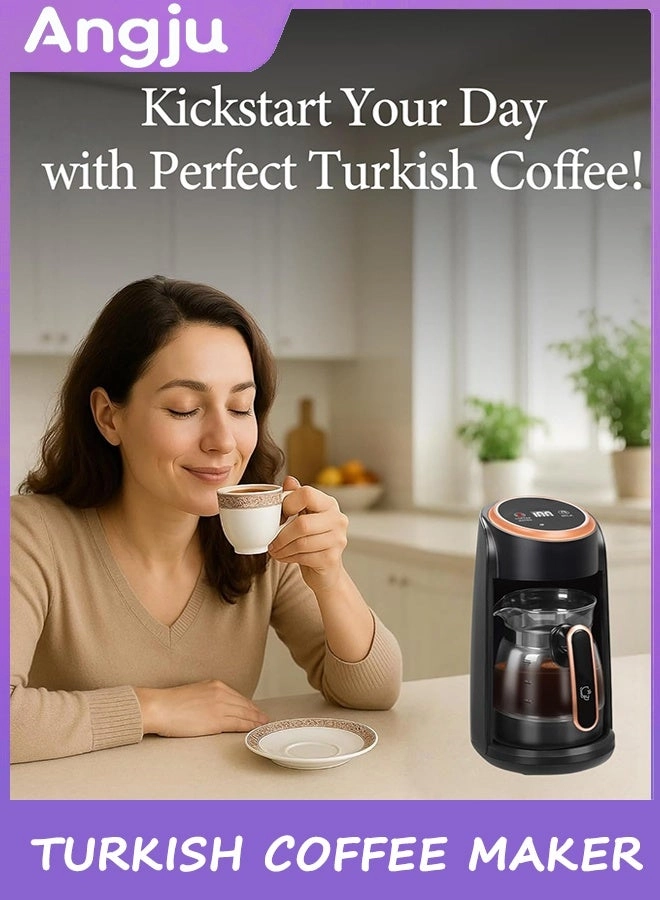 Turkish Glass Coffee Maker - Foldable Handle Portable Electric
