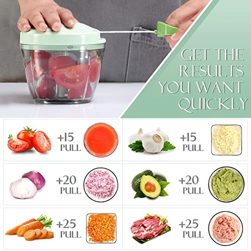 Manual Food Processor - 16.9 Fluid Ounces three blades