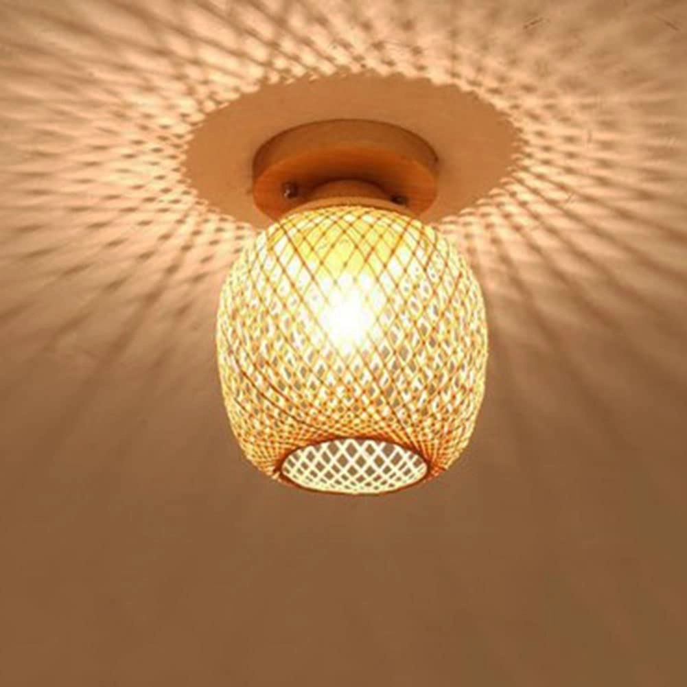 JANXLE Bamboo Flush Ceiling Light