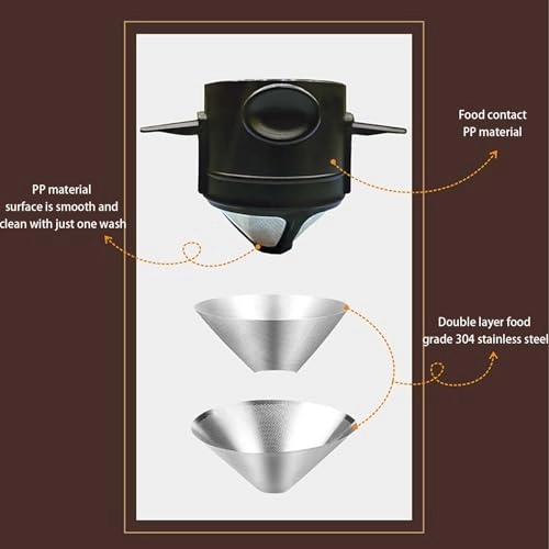 Reusable Coffee Filter - Portable Foldable Easy Clean