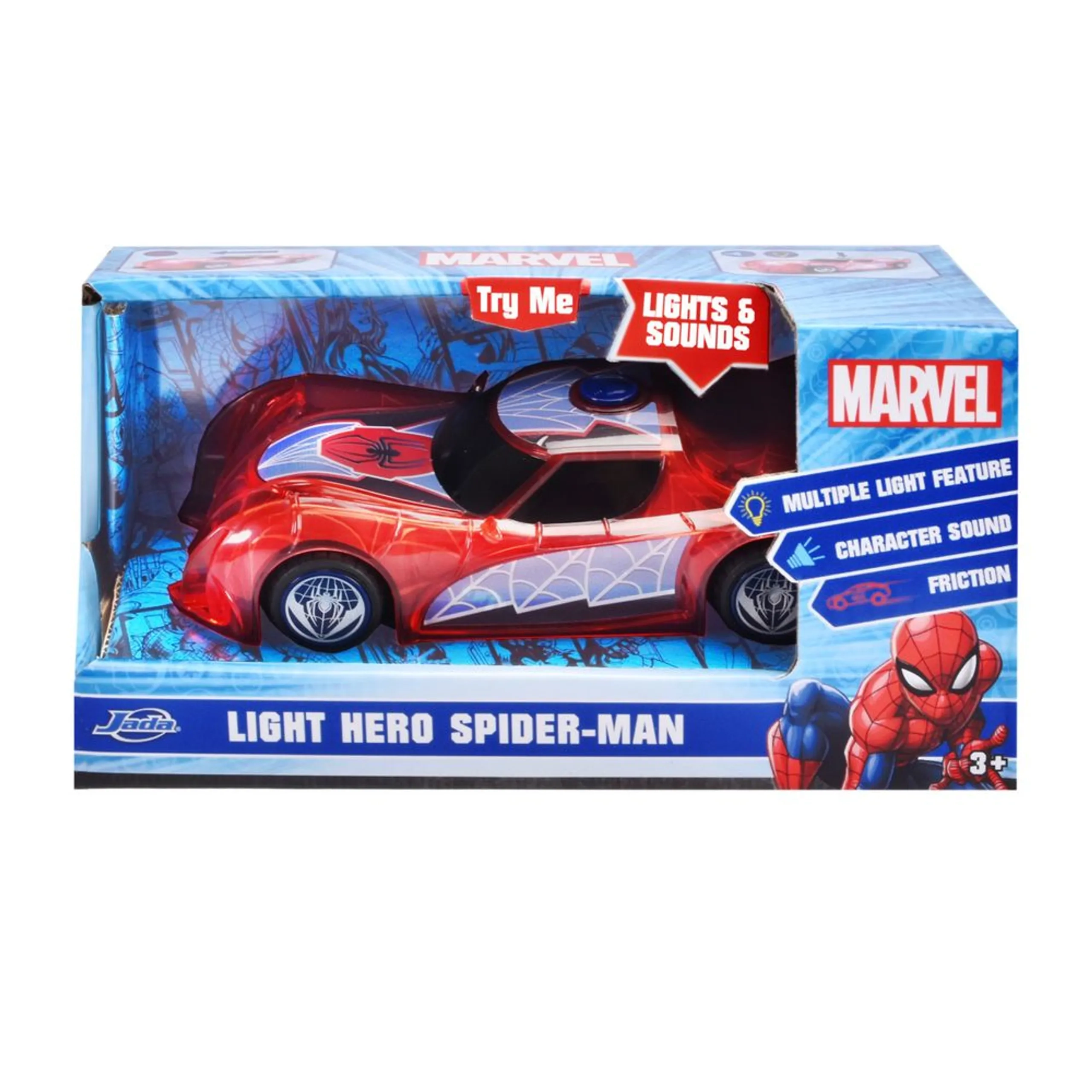 Light Hero Spiderman Car - 15 cm