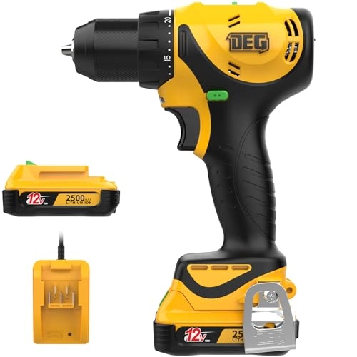 Cordless Drill/Driver - 12V 3/8" Keyless Chuck 20+1 Torque