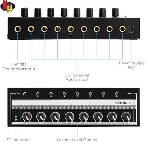 HA800 - 8 Channel Headphone Amplifier