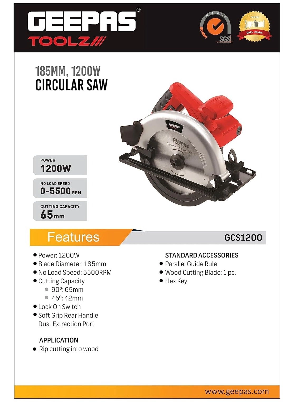 Multi-Purpose Blade Circular Saw 185mm