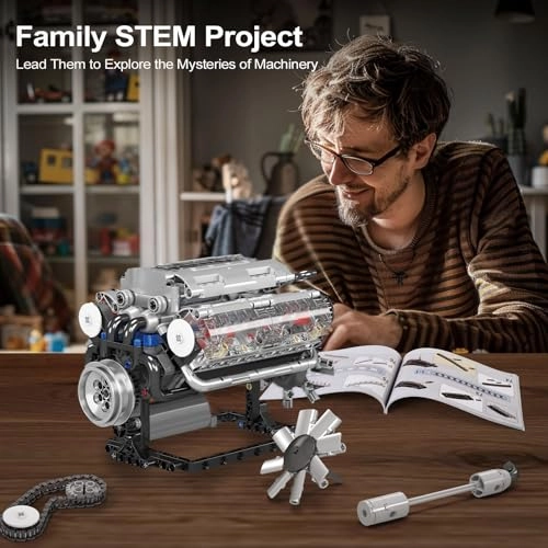 10088 V8 Engine Model Kit - 535 pcs