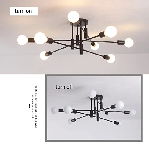 Sputnik Chandelier - 8-Light Black E27