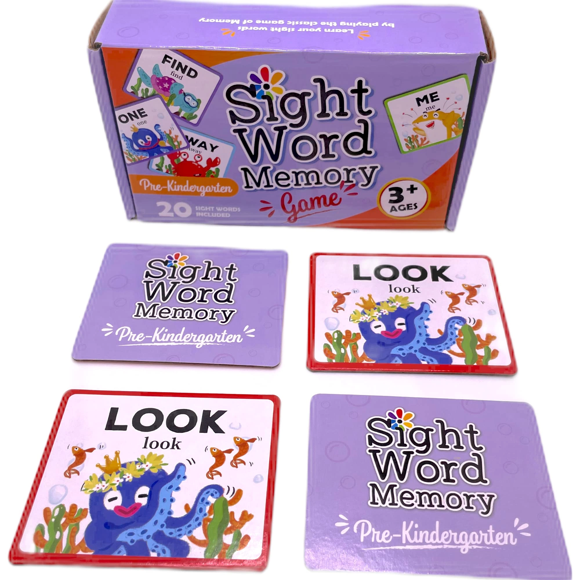 Sight Word Memory/Matching Game - 3 years and up 40 pieces
