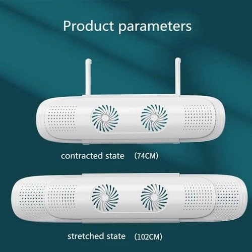 Air Conditioner Deflector - Dual Fans Foldable Adjustable 74 to 102 cm