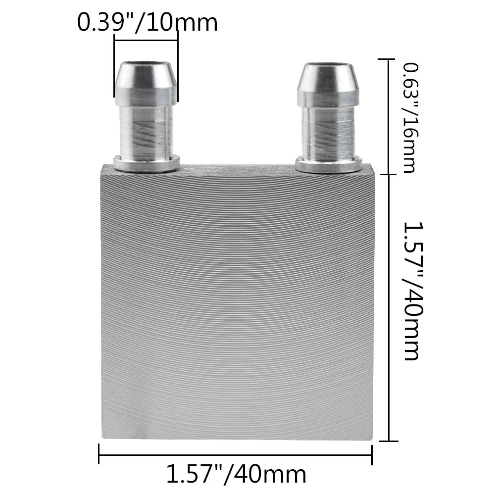Water Cooling Block - 40x40x12mm Aluminum Alloy