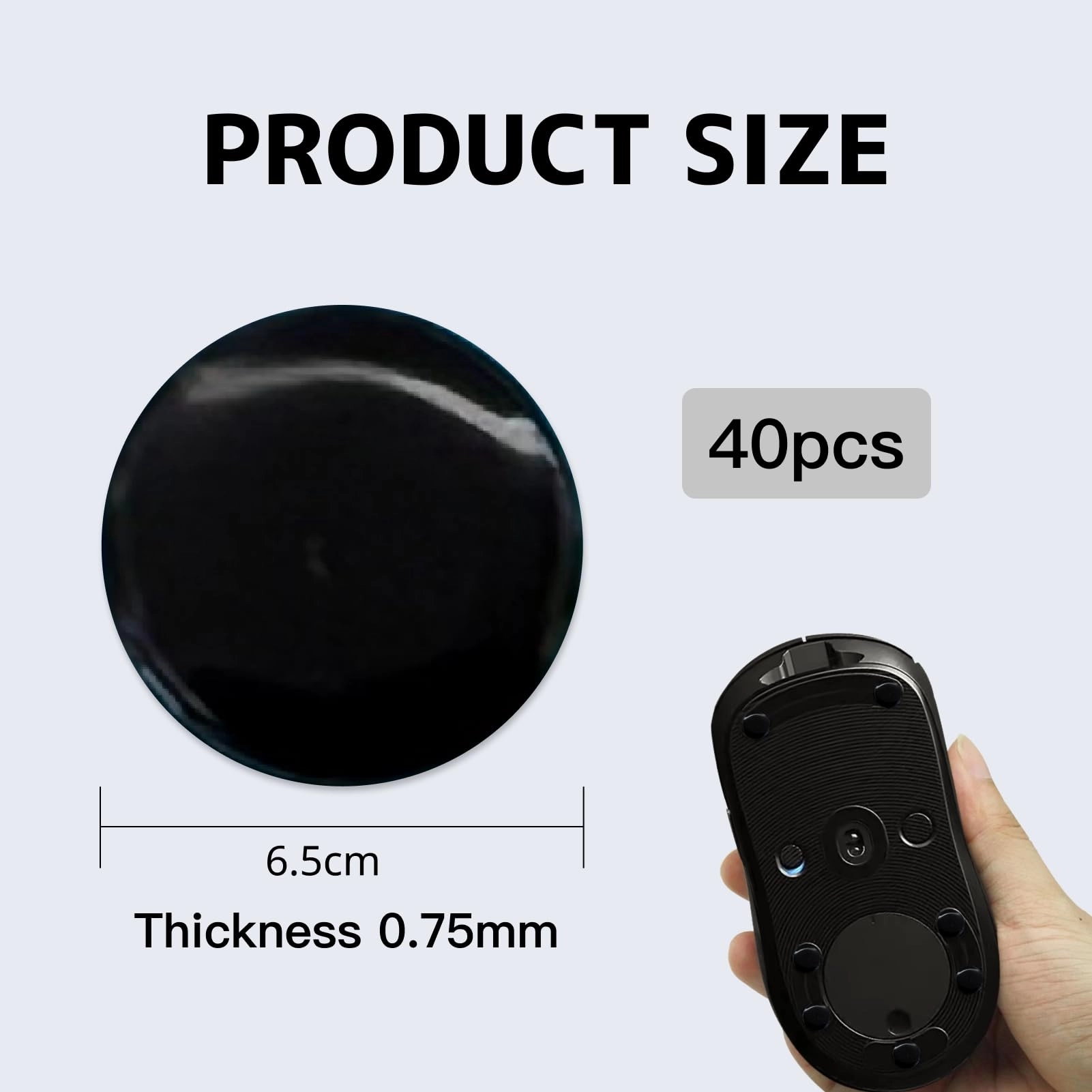 Mouse Dot Skate - 40 Pack UHMW-PE 0.8mm