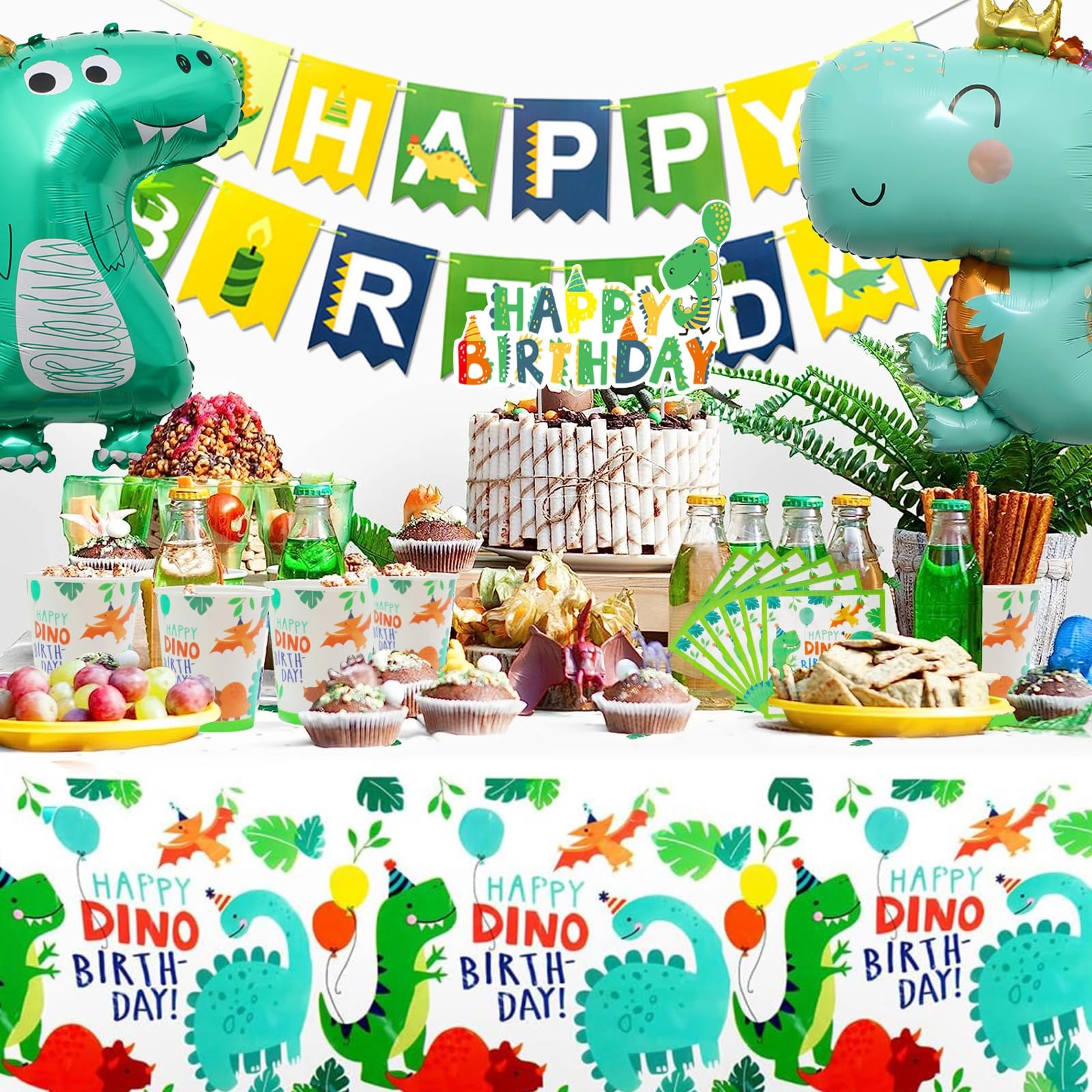 Dinosaur Birthday Party Tableware Set - 16pcs Birthday