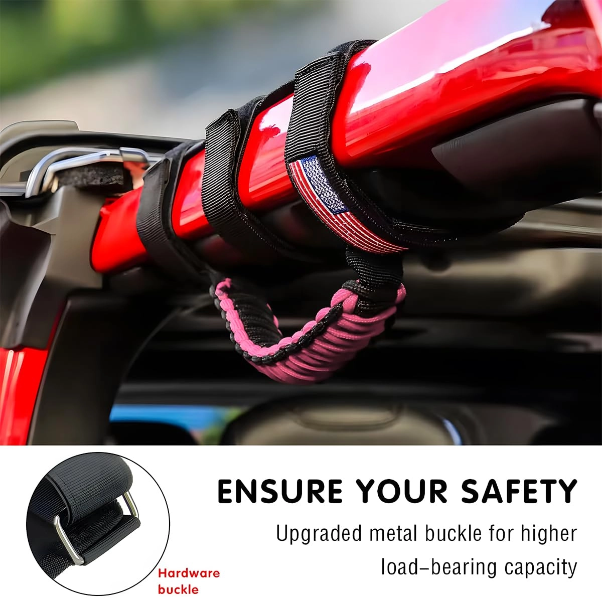 Roll Bar Grab Handles - Pink 2 Count