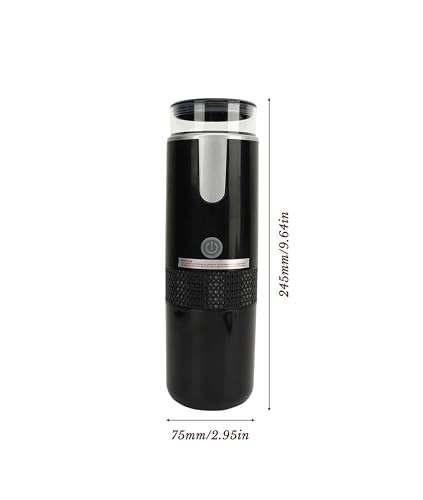 Portable Machine - 1200mAh Rechargeable Compatible with Capsules and Ground Coffee