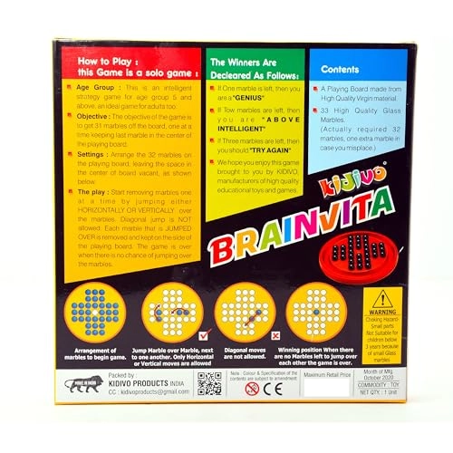 Brainvita Mini - 33 Pieces Pearl Finish Marbles