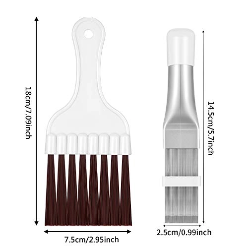 Air Conditioner Fin Comb & Cleaner - 2 Pack Stainless Steel & Plastic Brown