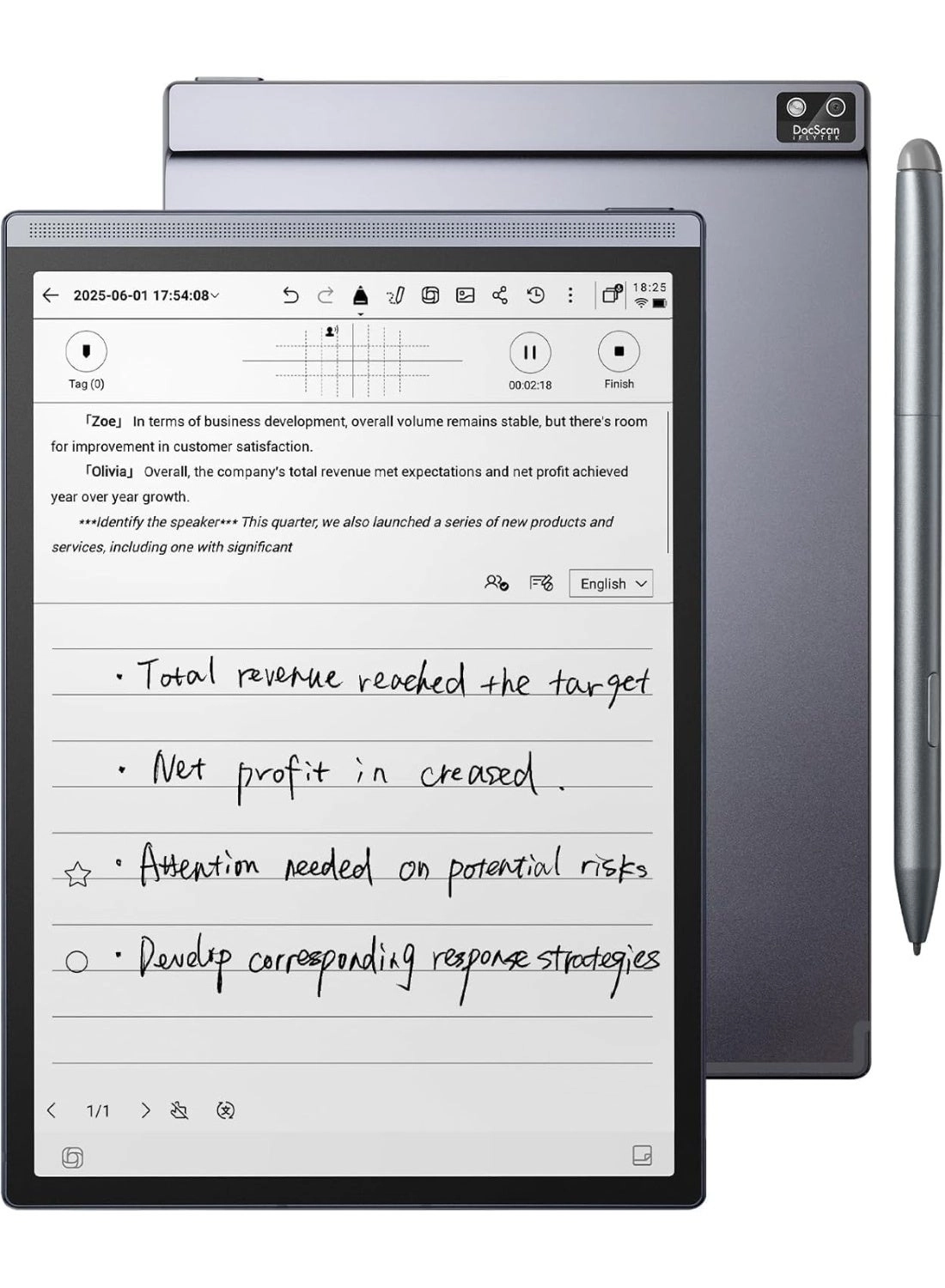 AINOTE Air 2 - 32GB 8.2" + Black Folio Case + Marker Plus Pen