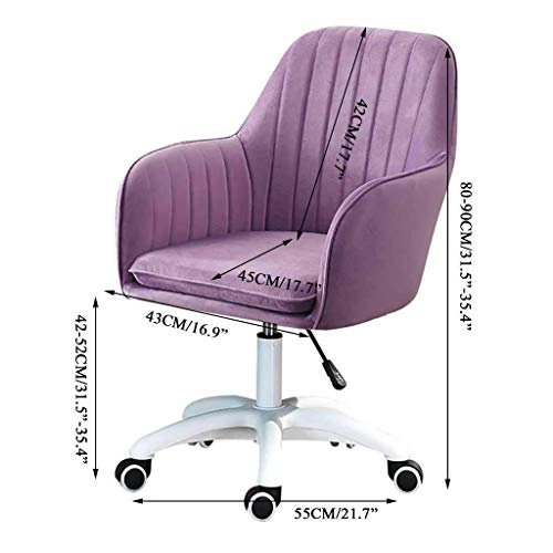 Velvet Task Chair - Adjustable Swivel Rolling Purple