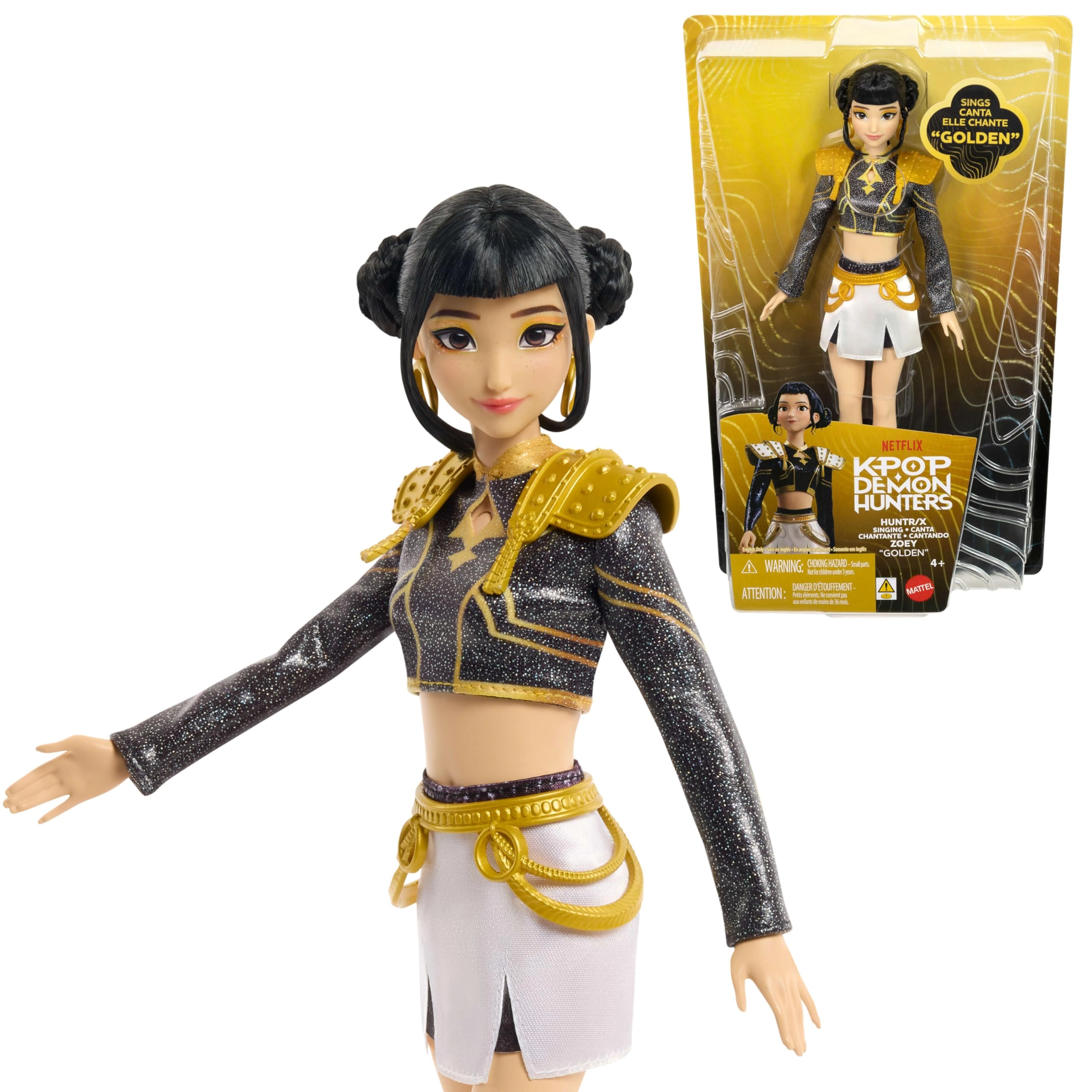 Mattel Zoey Singing Doll - KPop Demon Hunters HUNTR/X Golden stage outfit Ages 6+