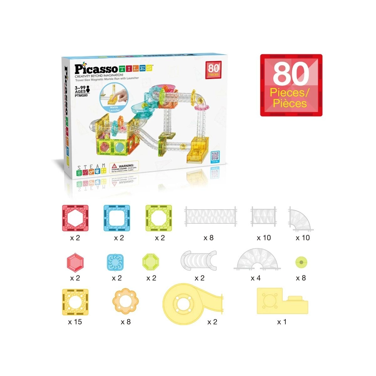 Magnetic Marble Run - 80 pcs