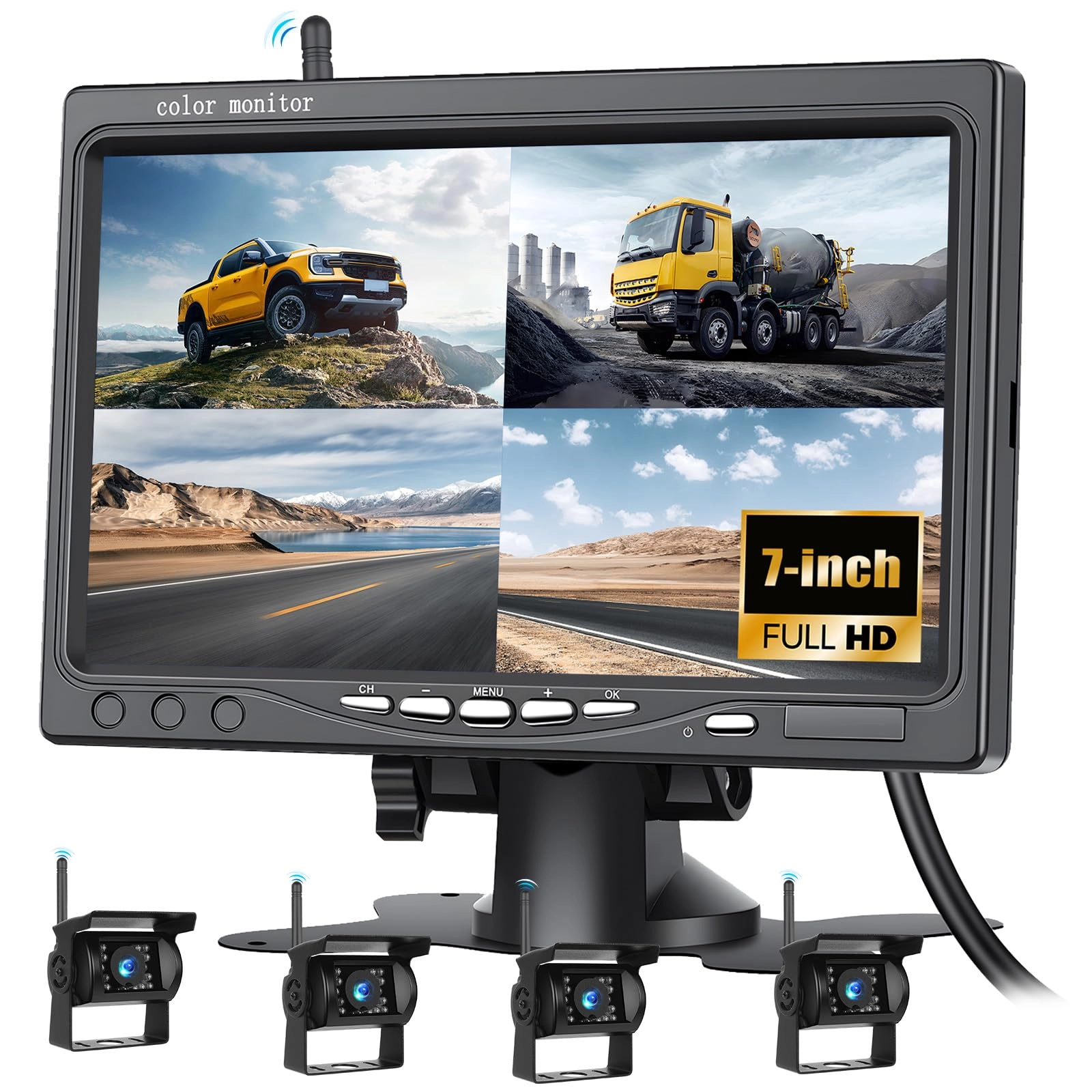 OiLiehu Wireless RV Backup Camera System - Night Vision Wireless 1080P