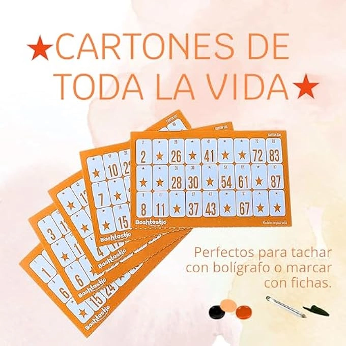 Bingo Cartons - 504 90 Balls Orange