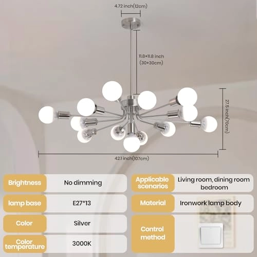 Sputnik Pendant Chandelier - 100cm to 130cm