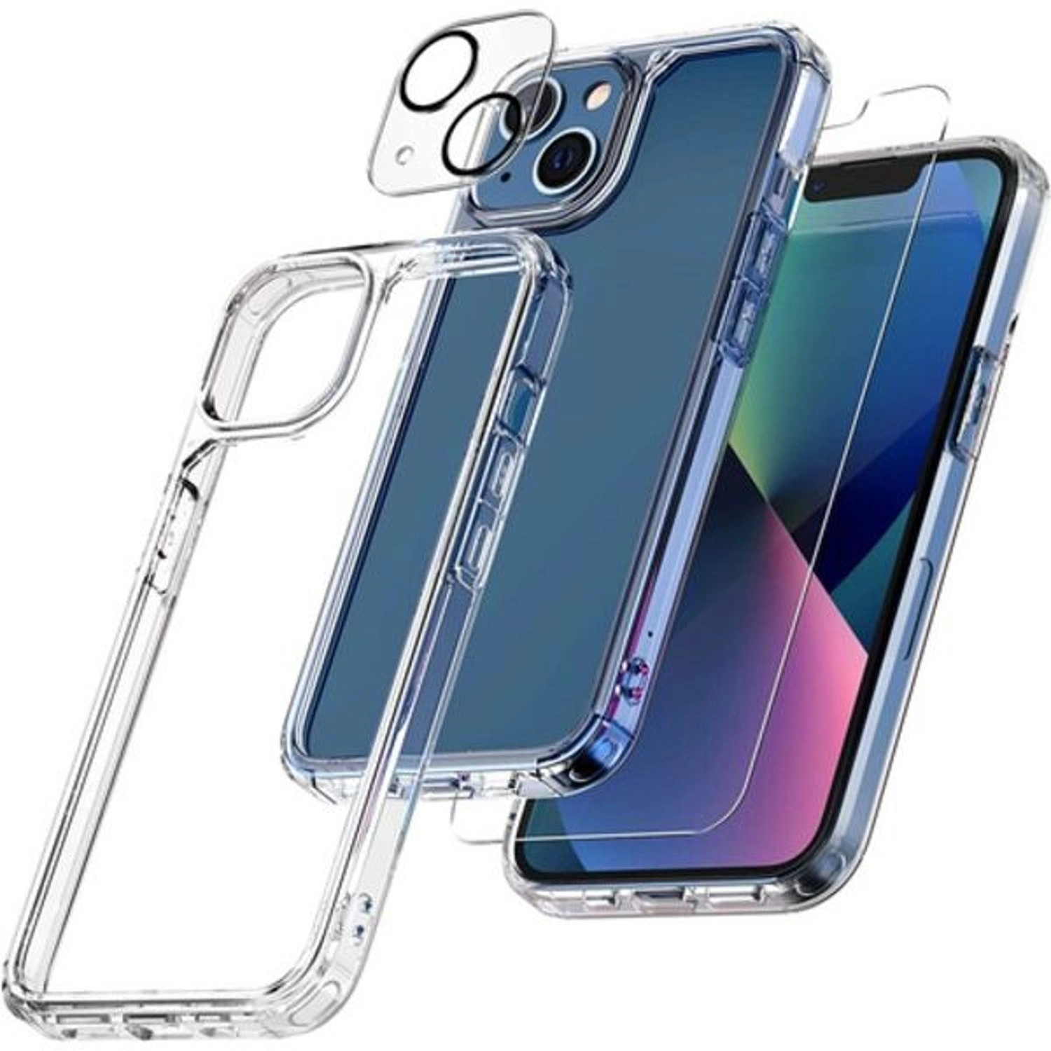 Trands 3-in-1 Protection Pack Case Screen Protector for iPhone 14 Plus