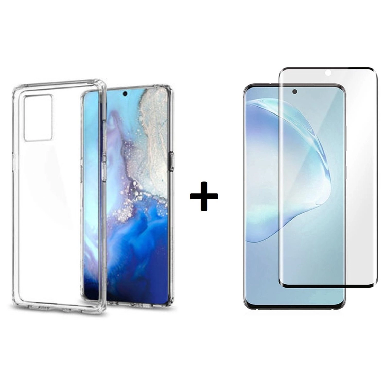 glassology Clear Case - Acrylic Back Case + 5D Glass Screen Protector for Samsung S20