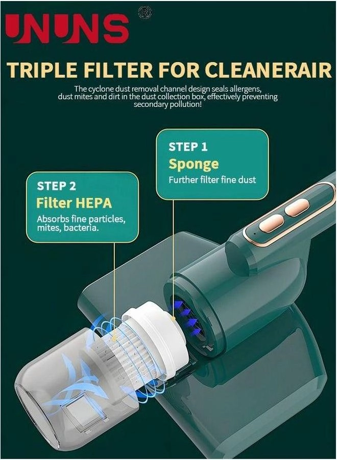 Bed UV Vacuum Cleaner - 12KPa Black