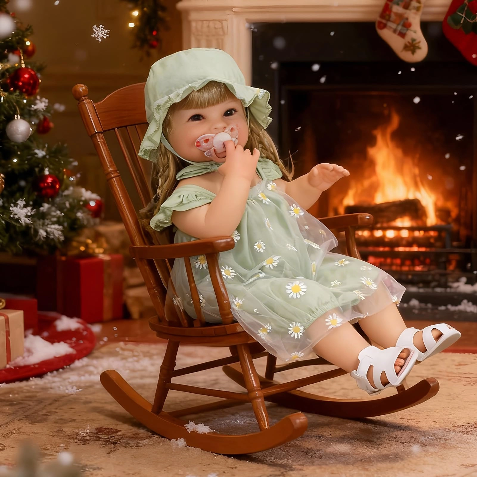 JRLCGYP Reborn Baby Doll - 22 Inch Silicone Blonde Ages 3+ Gift Set