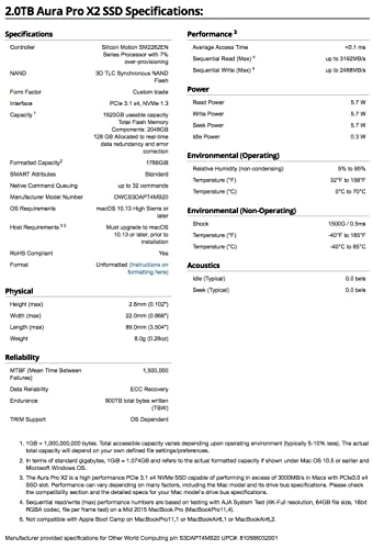 Aura Pro X2 - 2.0 TB 2.5 Inches + Envoy Pro Enclosure