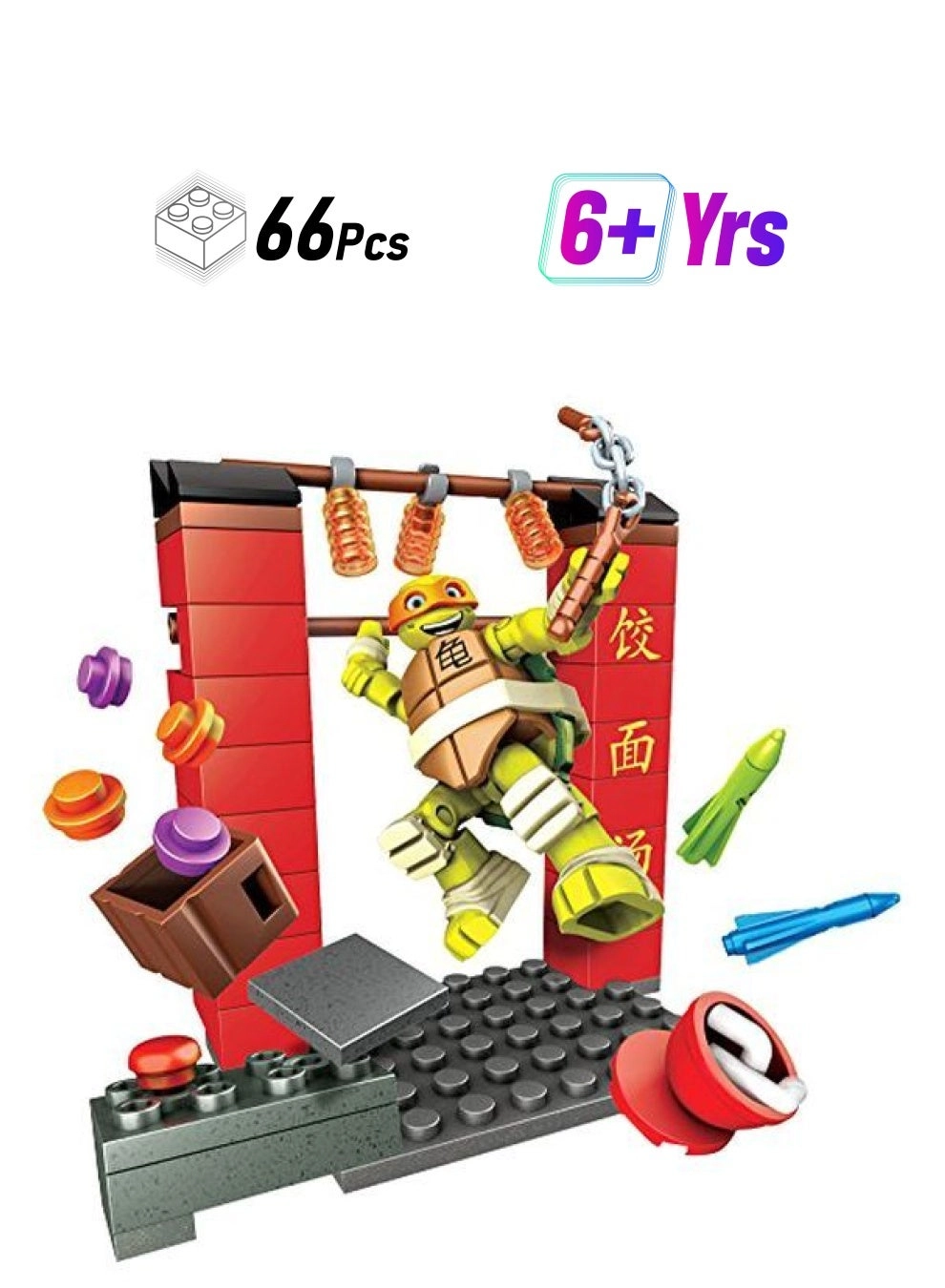 MEGA DPW79 - Mikey 66 pcs Teenage Mutant Ninja Turtles
