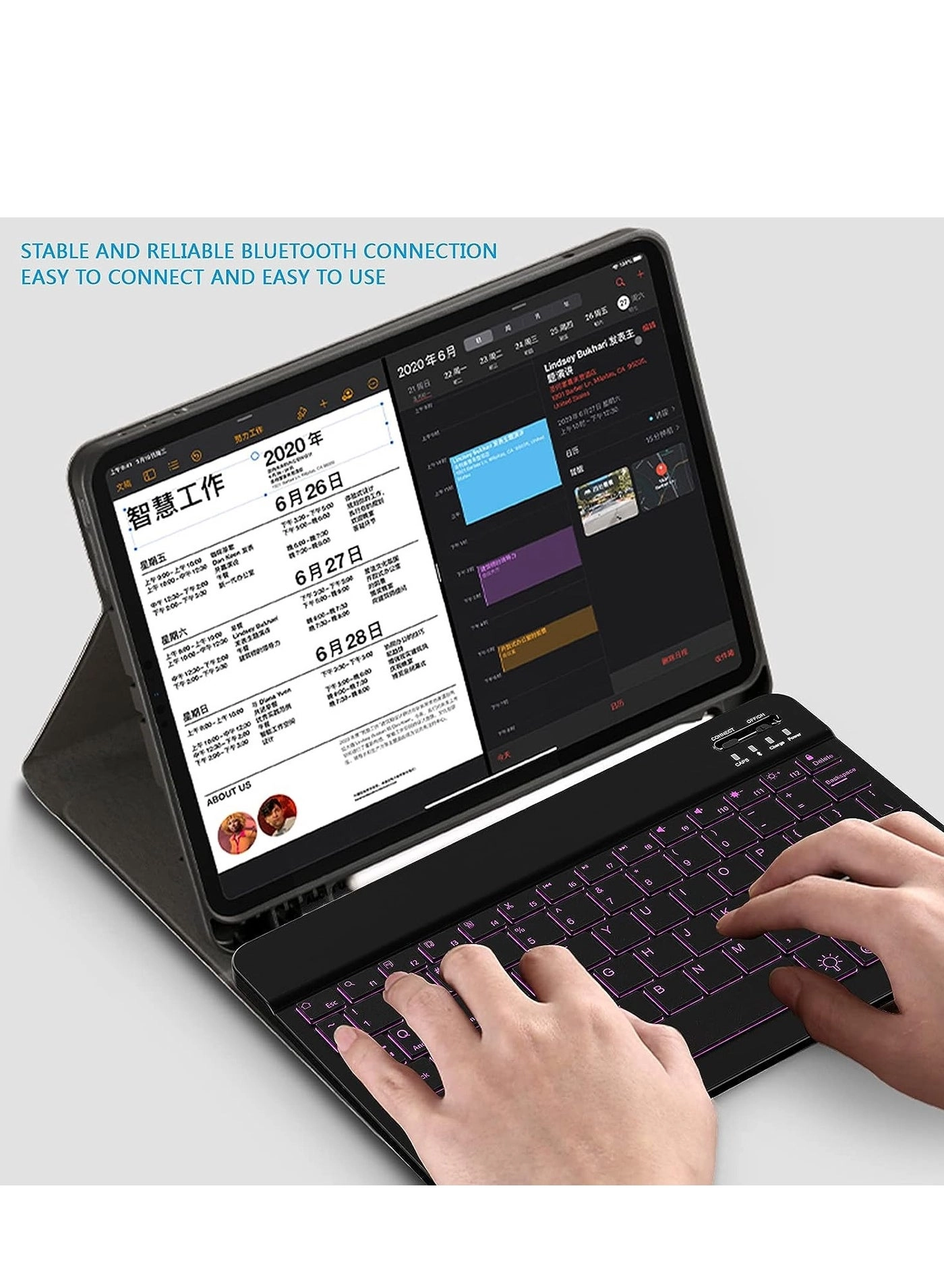 Bluetooth Keyboard - 7-Color Backlit Rechargeable Battery