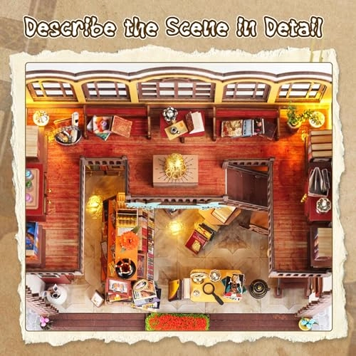 DIY Miniature House Kit - Magic Bookstore LED Light