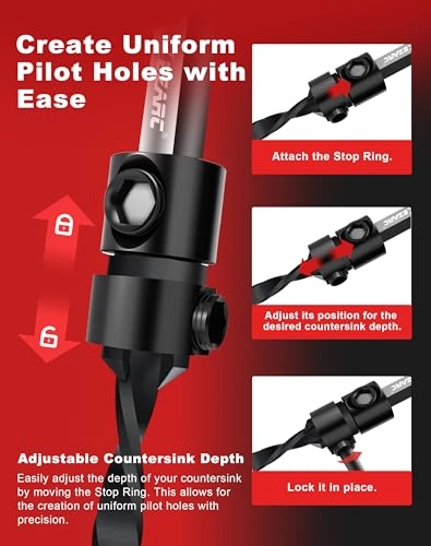 Countersink Drill Bit Set - Nitride-treated HSS 15 PCS