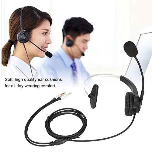 Call Center Headset for Computer - Dual 3.5mm Noise Cancelling Microphone