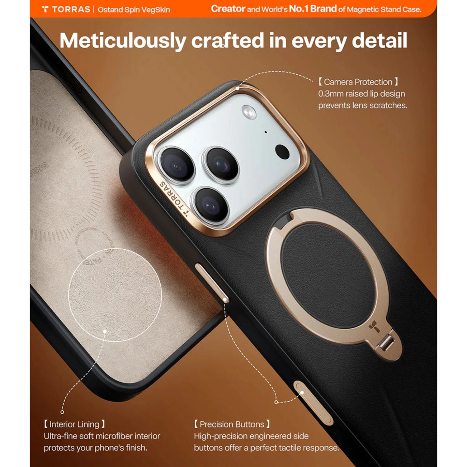 Ostand Spin VegSkin Series Case with MagSafe for iPhone 17 Pro