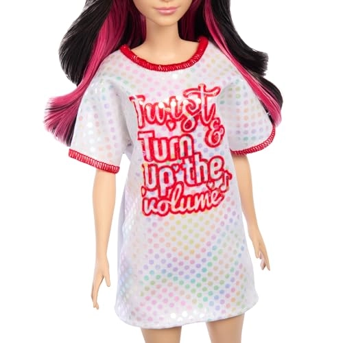 Barbie Fashionistas #214 - Black Wavy Hair Twist ‘n’ Turn Dress 65th Anniversary Ages 3+