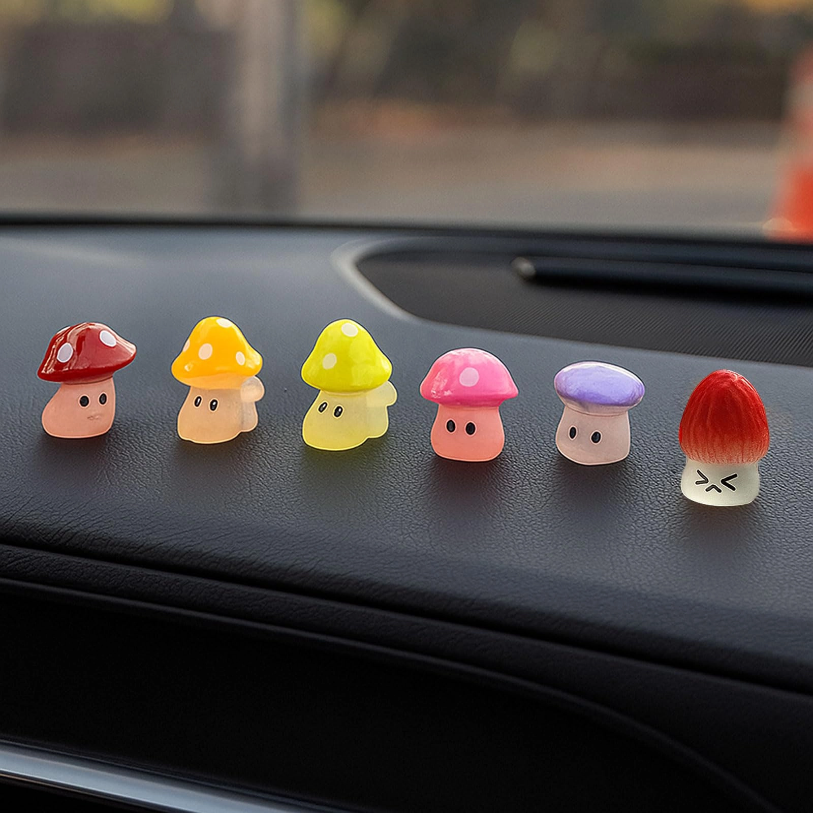 gaolaosy Luminous Mushrooms Car Dashboard Decorations - Resin